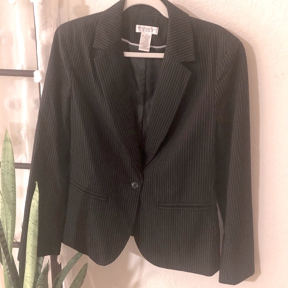 WORTHINGTON STRETCH PIN STRIPE SUIT JACKET